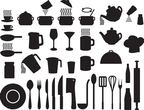 Kitchen Icons Set 3195989 Vector Art at Vecteezy