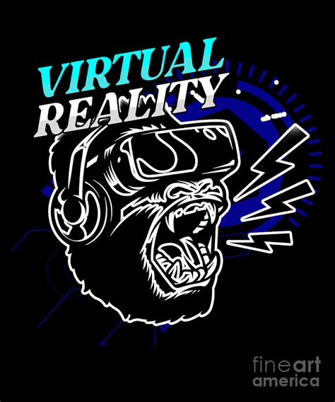 Virtual Reality Monkey VR Gamer Gaming Nerd Gift Digital Art by Thomas ...