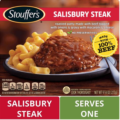 Stouffer's Salisbury Steak Individual Frozen Meal, 9.6 oz (Frozen ...