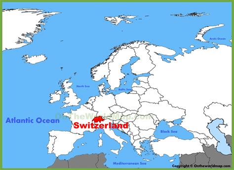 Switzerland location on the Europe map - Ontheworldmap.com