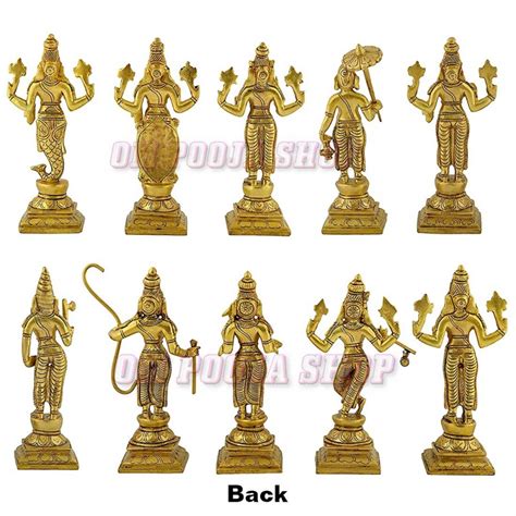 Dasavatharam of Lord Vishnu Statues in Brass Buy online USA