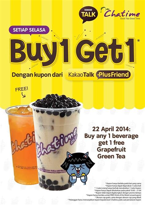 Buy 1 Get 1 Free at ChatimeIndo using KakaoTalk Indonesia Coupon ...