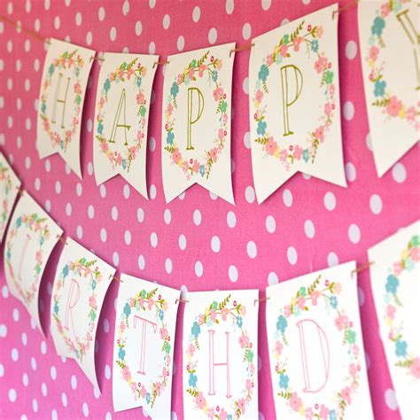 Wildflower Party Happy Birthday Banner | Pretty Flower Banner – Sunshine Parties