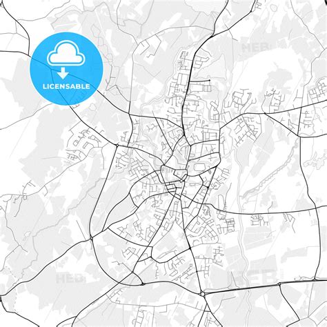 Vector PDF map of Ennis, Ireland - HEBSTREITS