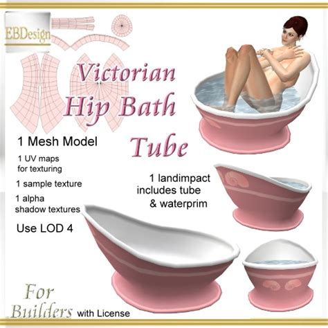 Second Life Marketplace - EBDesign - Victorian Hip Bath Tube Mesh