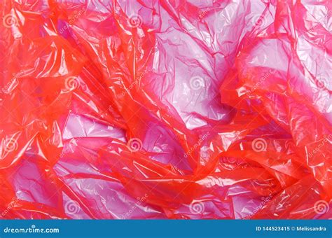 Red Wrap, Package Polypropylene, Plastic Packaging on a Blue Background. Plastic Pollution ...