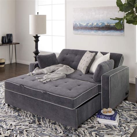 Grey Queen Pull Out Sleeper Sofa with USB Port | Jerome's Furniture | Queen size sleeper sofa ...