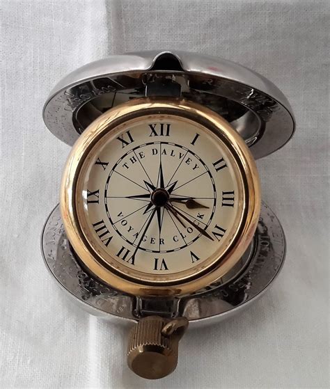 Dalvey Voyager clock, vintage nautical clock, pocket watch style alarm clock, travel clock ...