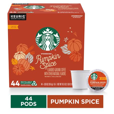 Starbucks Flavored K-Cup Coffee Pods — Pumpkin Spice for Keurig Brewers — 1 box (44 pods ...