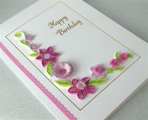 Paper quilling birthday card handmade by PaperDaisyCards on Etsy