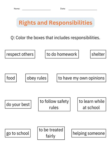 Rights and Responsibilities of Citizens Activities Worksheets for Kindergarten | Made By Teachers