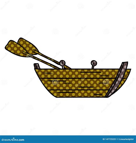 Cartoon Doodle of a Wooden Row Boat Stock Vector - Illustration of wooden, clip: 147725251