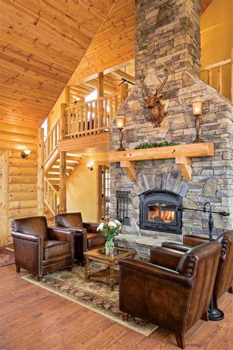 A Half-Log Home Delivers Full Satisfaction #Log.Cabin | Log home interiors, Log homes, Log cabin ...