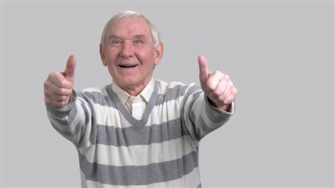 Happy Grandfather With Two Thumbs Up Stock Footage SBV-321327542 ...