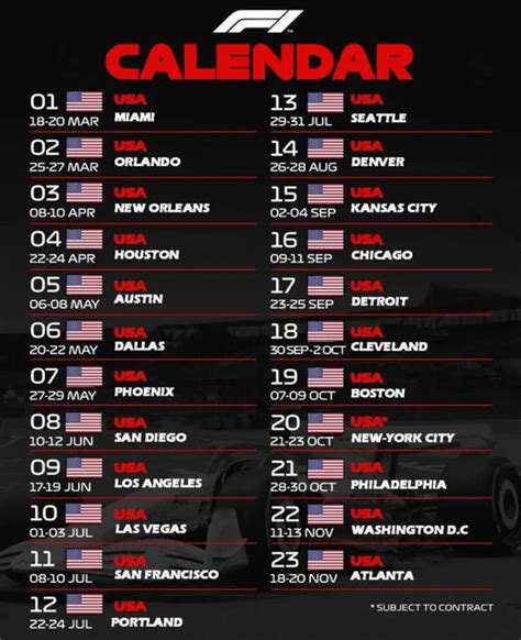 Leaked image of the 2024 F1 season calender : r/aarava