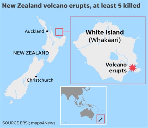 New Zealand Active Volcanoes Map