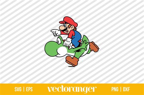 Super Mario Riding Yoshi SVG | Vectoranger