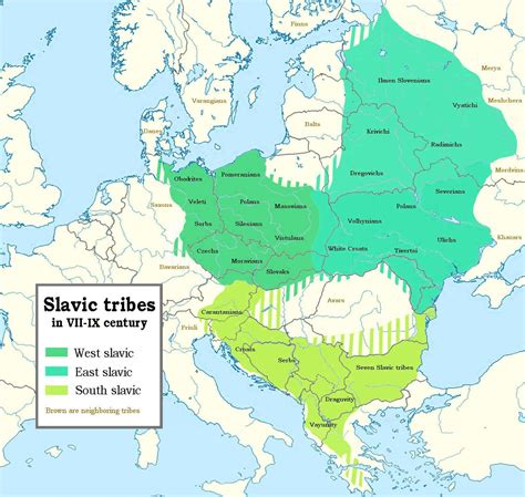 Slavic tribes from the 7th to 9th centuries in Europe [1520x1442] : MapPorn