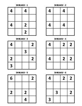 Shikaku Logic Puzzles by Peppermint Puzzles | TPT