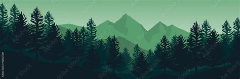 green mountain landscape with tree silhouette good for wallpaper ...