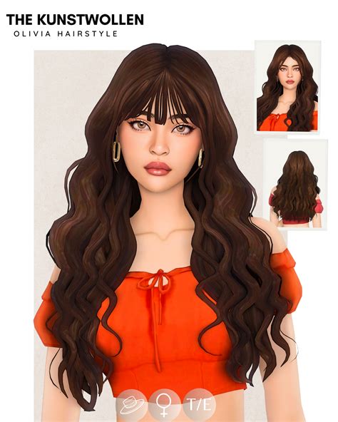 an animated image of a woman with long brown hair and orange top on her head