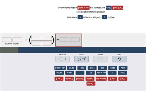 Solved Determine the mass in grams of HCl that can react | Chegg.com