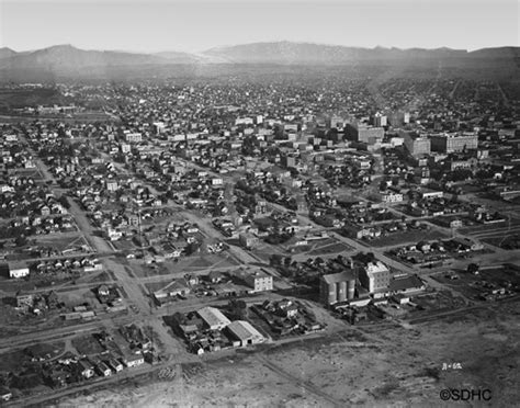 San Diego - downtown looking east - aerial - 1918 - San Diego History ...