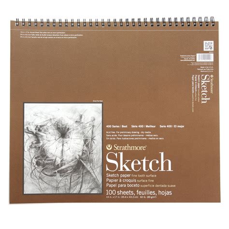 Strathmore Sketch Paper Pad, 400 Series, 14" x 17", 100 Sheets - Walmart.com