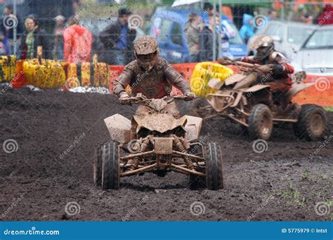 Quad Bike Racing in Dirt and Mud Stock Image - Image of power, pilot: 5775979