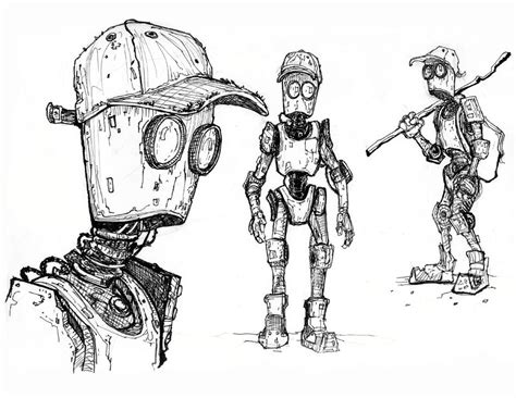 Robot Sketch Images at PaintingValley.com | Explore collection of Robot ...