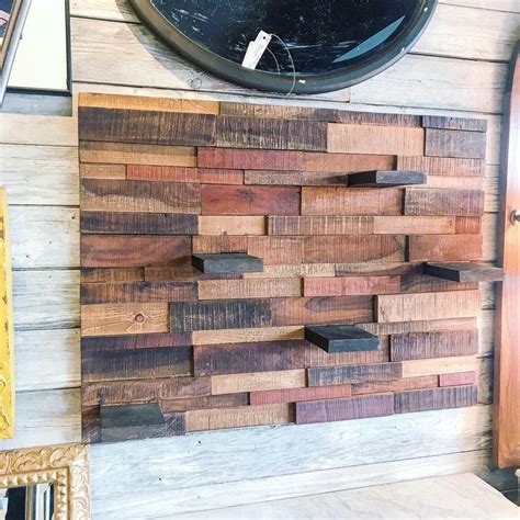 Wood plank wall art display shelf | Wood, Reclaimed wood wall art, Cozy house