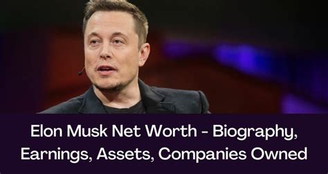 Elon Musk Net Worth 2024 - Biography, Earnings, Assets, Companies Owned