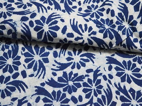 Indigo Blue Fabric Indigo Cotton Fabric Vegetable Dyed Hand - Etsy India