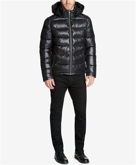 GUESS Men's Hooded Puffer Coat & Reviews - Coats & Jackets - Men - Macy's