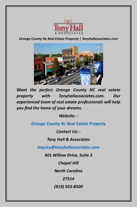 PPT - Orange County Nc Real Estate Property Tonyhallassociates ...