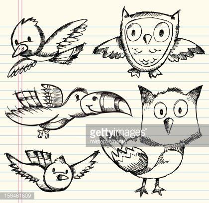 Doodle Sketch Bird Set Stock Clipart | Royalty-Free | FreeImages