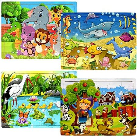 Wooden Puzzles for Kids Ages 3-5 2-4, Puzzle for Toddlers 24 Piece ...