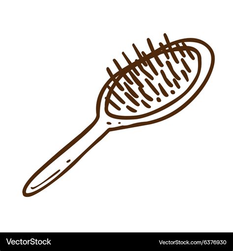 Hand drawn hairbrush Royalty Free Vector Image