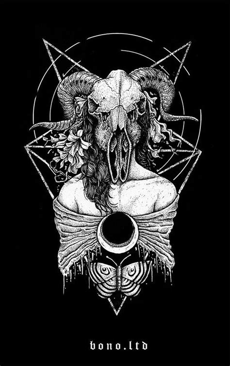 Dark black and white illustrations by Sorrowgrips - Bleaq | Satanic art, Horror art, Occult art