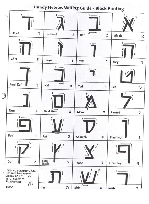 Printable Hebrew Alphabet Tracing Sheets