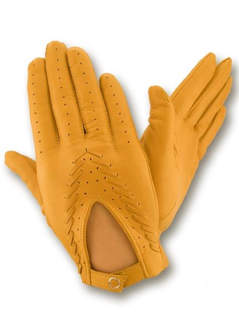 Yellow leather gloves Mens Brown Leather Gloves, Leather Driving Gloves ...