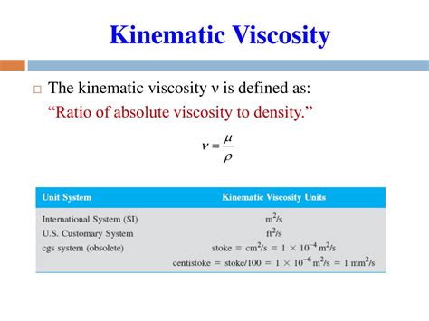 Kinematic viscosity - sekahere