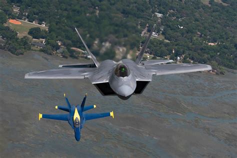 F-22 Raptor makes historic flight with Blue Angels - Blog Before Flight ...