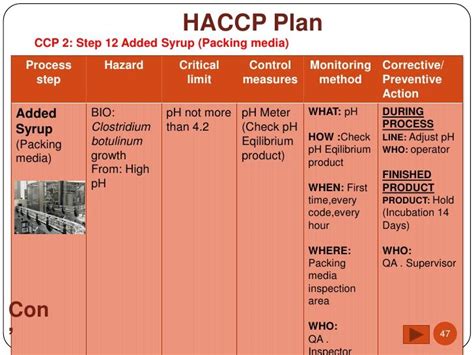 Haccp Plan Example Template