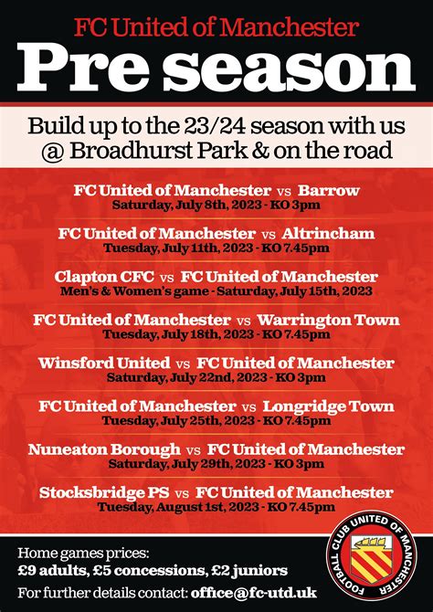 News Story - Pre-Season Fixtures Announced! | FC United of Manchester