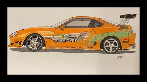 How To Draw A TOYOTA SUPRA A80 From Fast And Furious Drawing Paul ...