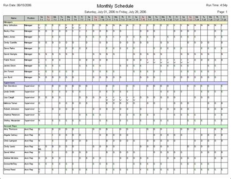 Monthly Schedule Template Excel Awesome Monthly Employee Schedule Template | Monthly schedule ...