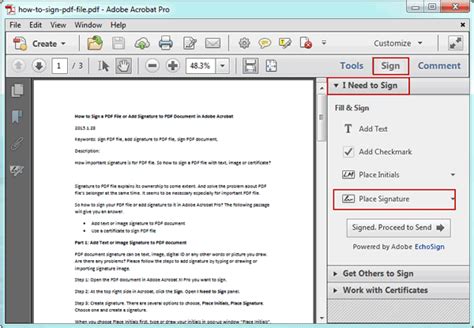 Как добавить подпись в PDF с помощью Adobe Acrobat