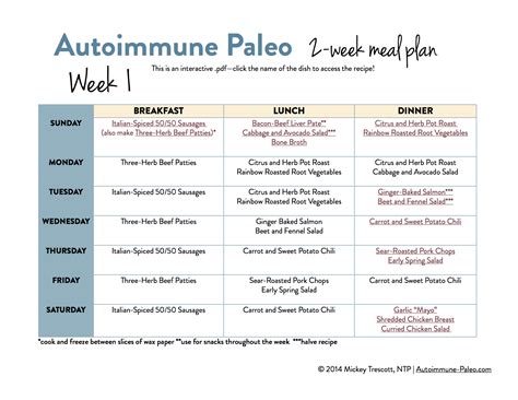 Autoimmune Paleo 2-Week Meal Plan! - Autoimmune Wellness