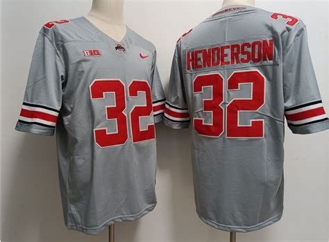 Ohio State Buckeyes 32 TreVeyon Henderson Gray 2023 Stitched Men Jersey